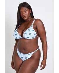 Boohoo - Plus Gingham Print Triangle Bikini Set - Lyst
