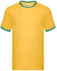 Fruit Of The Loom - Ringer Contrast T-Shirt (Sunflower/Kelly) - Lyst