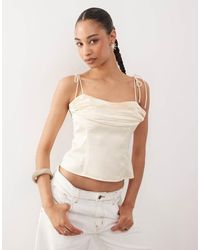 Lioness - Humphrey 90S Square Neck Ruched Bust Cami Top - Lyst