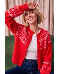 Roman - Jacquard Bow Knit Cardigan - Lyst
