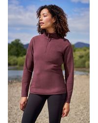 Mountain Warehouse - 'Camber' Striped Fleece Top Half Zip Quick Dry Breathable Sweater - Lyst