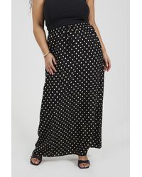 Brave Soul - Curve Polka Dot Maxi Skirt With Adjustable Tie Waist - Lyst