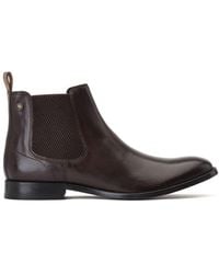 Base London - Carson Burnished Leather Chelsea Boots - Lyst