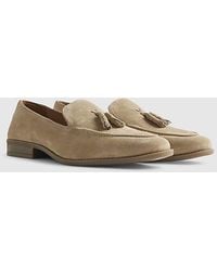 River Island - Loafers Suede Slip On Round Toe - Lyst