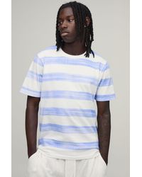 BoohooMAN - Slim Fit Printed Stripe T-Shirt - Lyst