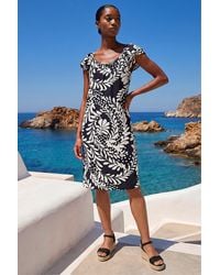 Roman - Petite Printed Frill Shift Dress - Lyst