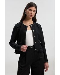 Karen Millen - Figure Form Bandage Trim Detail Knit Jacket - Lyst
