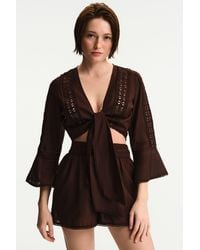 Penti - Crop Blouse With Tie Detail - Lyst