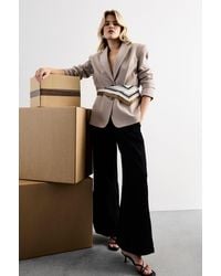 Warehouse - Extreme High Waisted Wide Leg Pleated Tailored Trousers - Lyst