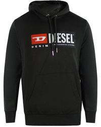 DIESEL - Denim Division Cut Logo Hoodie Cotton - Lyst