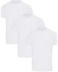 Threadbare - White 3 Pack 'litchfield' Essential Short Sleeve T-shirts Cotton - Lyst