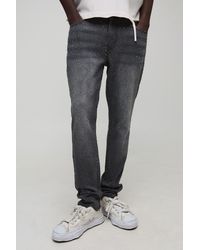 BoohooMAN - Slim Flared Clear Rhinestone Embellished Denim Jeans - Lyst