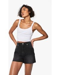 Boohoo - Tall Denim Mini Short - Lyst