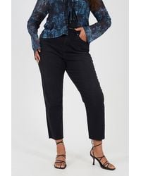 Brave Soul - Curve Raw Hem Cropped Mom Jeans - Lyst