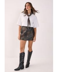 Nasty Gal - Two Tone Panelled Faux Leather Pelmet Mini Skirt - Lyst