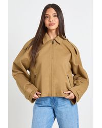Boohoo - Collared Lightweight Bomber Jacket - Lyst
