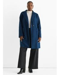 Gini London - Shearling Mid Length Double Breasted Jacket - Lyst