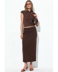 Busem - Midi Straight Crepe Skirt - Lyst