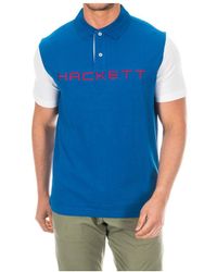 Hackett - Short-Sleeved Polo Shirt With Lapel Collar Hmx1008B - Lyst