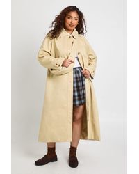 Boohoo - Plus Longline Trench Coat With Matching Bag - Lyst