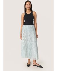 Soaked In Luxury - Rok Regular Fit Silver Blue Stroke Print Multicolour - Lyst