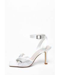 Quiz - Bridal Diamante Twist Heeled Sandals - Lyst