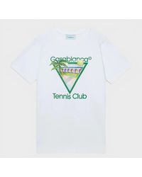 CASABLANCA - Tennis Club Icon Printed T-Shirt Cotton - Lyst