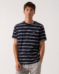 GANT - Striped Crew Neck Short Sleeve T-Shirt - Lyst
