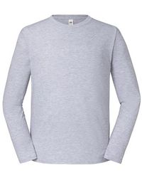 Fruit Of The Loom - Iconic 195 Premium Ringspun Cotton Long-Sleeved T-Shirt (Heather) - Lyst
