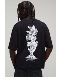 BoohooMAN - Oversized Boxy Palm Spine Print T-Shirt Cotton - Lyst
