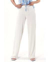 Busem - Hoge Taille Rechte Pijpen Crêpe Broek Met Split - Lyst