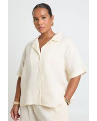 Boohoo - Plus Cheesecloth Oversized Shirt - Lyst
