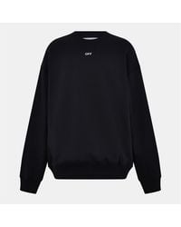Off-White c/o Virgil Abloh - Off Embroidered Crew Neck Ribbed Collar Long Sleeve Sweatshirt - Lyst