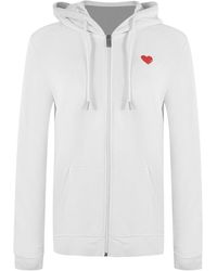 Moschino - Love Small Bold Heart Logo Zip Hoodie Cotton - Lyst