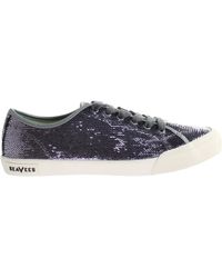 Seavees - Monterey Sneaker Standard Pewter Woven Sequins Shoes - Lyst