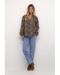 Cream - Overhemd Met Lang Mouwen Regular Fit Leopard Mix Leopard - Lyst