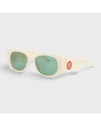 CASABLANCA - Acetate Metal Oval Wave Sunglasses Cream - Lyst