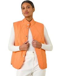 Roman - Diamond Quilted Funnel Neck Gilet - Lyst