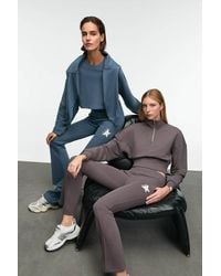 Grimelange - Oversized Crop Crew Neck Sweatshirt - Lyst