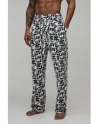 BoohooMAN - Relaxed Love All Over Printed Valentines Loungewear Bottoms - Lyst