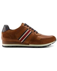 Dune - Tronic Stripe Detail Leather Trainers - Lyst