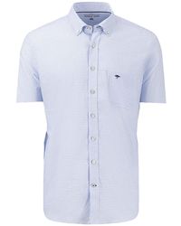 Fynch-Hatton - Short Sleeved Oxford Shirt Check Cotton - Lyst
