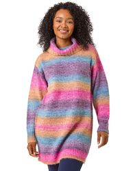 Roman - Petite Spacedye Stripe Roll Neck Jumper - Lyst