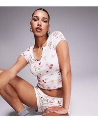 Kaiia - Exclusive Mix & Match Button Through Pyjama Top Co-Ord - Lyst