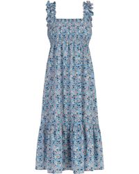 myMo - Midi-jurk Dames Blauw Veelkleurig - Lyst