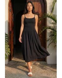 Roman - Petite Shirred Bodice Midi Dress - Lyst