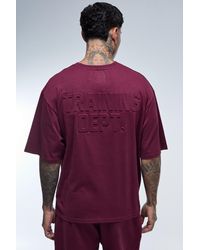 BoohooMAN - Tall Training Dept Embossed Oversized T-Shirt - Lyst