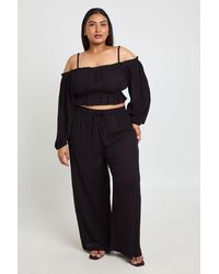 Boohoo - Plus Textured Beach Trouser - Lyst