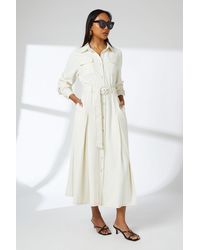 PRINCIPLES - Contrast Stitch Belted Utility Dress - Lyst