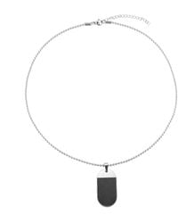 The Jewellery Stockroom - Stainless Steel Rounded Dog Tag Pendant Necklace - Lyst